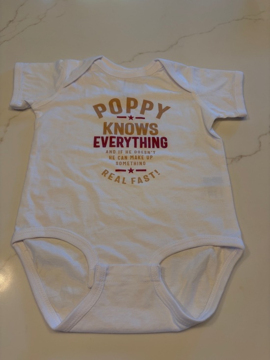 Rabbit Skins Other - Rabbit Skins White Baby One-Piece with Poppy Graphic